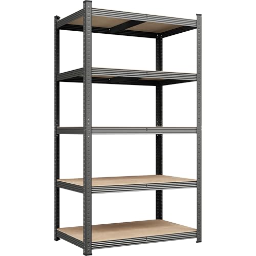 Yaheetech 5-Tier Heavy Duty Garage Shelving Unit, Adjustable Metal Storage Rack, Blue J339478