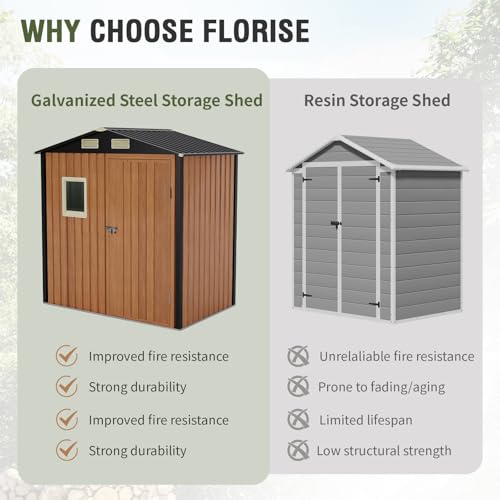 Outdoor Storage Shed 5x3 Ft Metal Steel with Lockable Door N4246