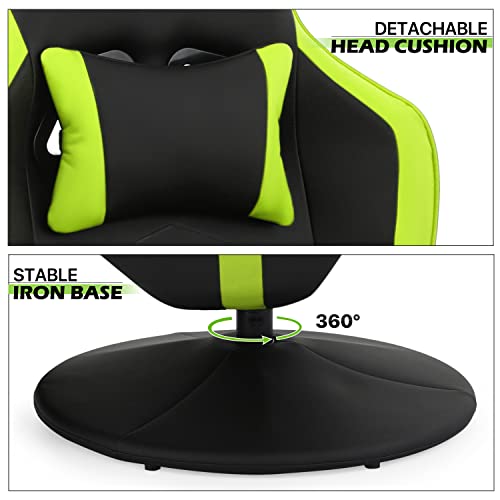 Magshion 360° Swivel Gaming Recliner Chair, Ergonomic PU Leather, Grey G328110