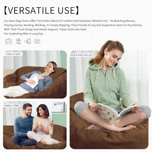 Bean Bag Chair for Adults 3FT, Soft Removable Cover, Light Gray M535251