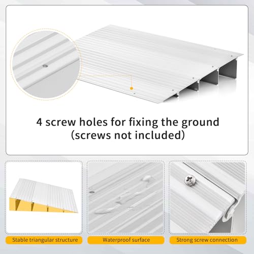 IRONMAX Door Threshold Ramp, 3" Rise Aluminum Entry Ramp for Wheelchairs H148247