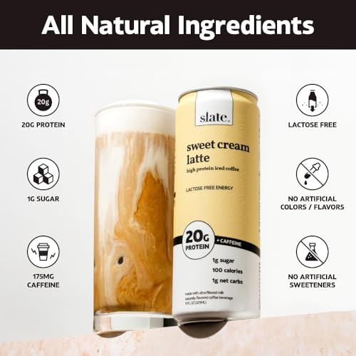 Slate Milk High Protein Dark Chocolate Shake, Lactose Free, 11 fl oz, 12 Cans C31569