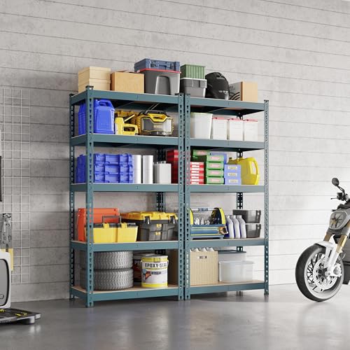 Yaheetech 5-Tier Heavy Duty Garage Shelving Unit, Adjustable Metal Storage Rack, Blue J339478