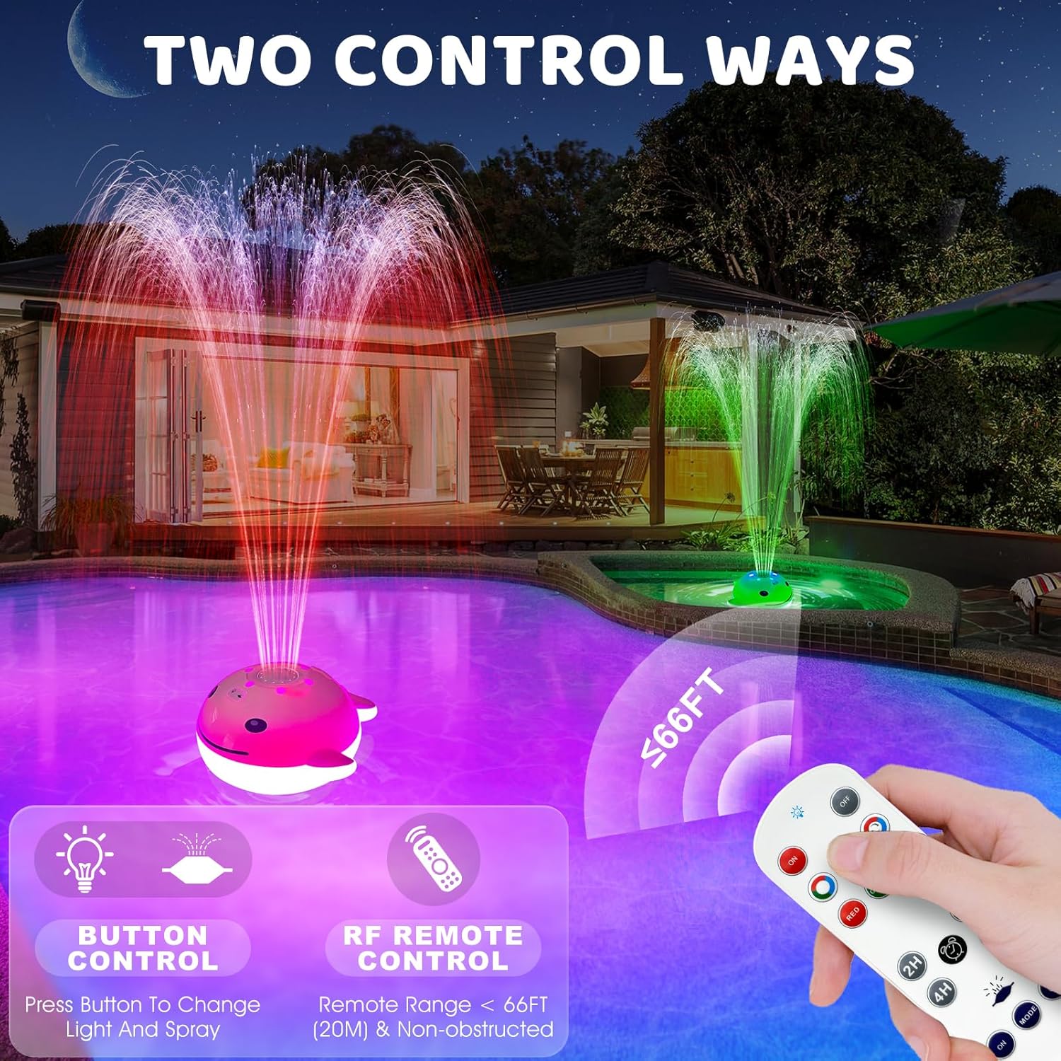 Floating Pool Fountain with Lights and Remote S569402