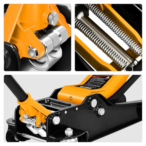 DNA MOTORING Floor Jack 3 Ton Low Profile Heavy Duty Hydraulic Car Jack, Black T11604