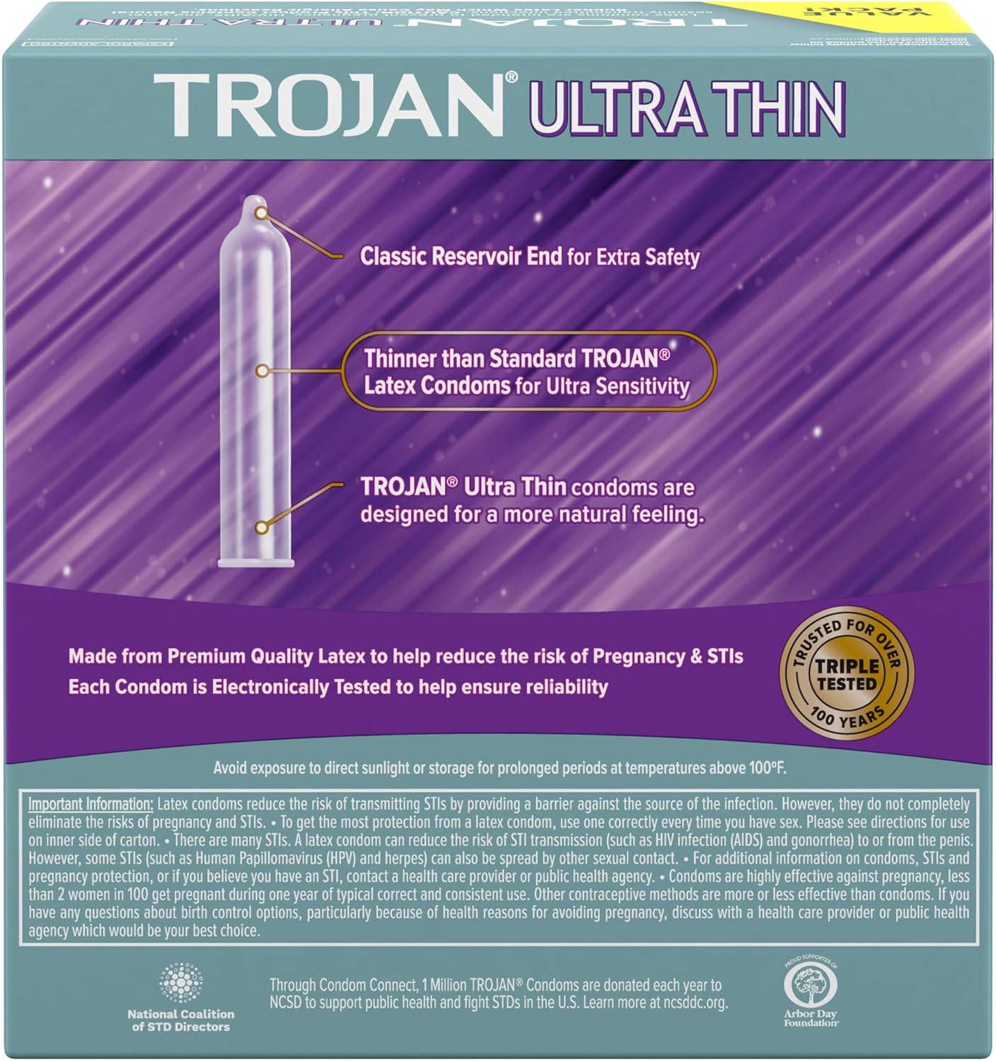 TROJAN Ultra Thin Lubricated Condoms, 36 Count Value Pack & Ultra Ribbed Condoms, 36 Count H197406