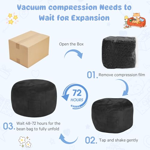 Giant Bean Bag Chair for Adults Convertible Bed with Microfiber Cover Charcoal G62613