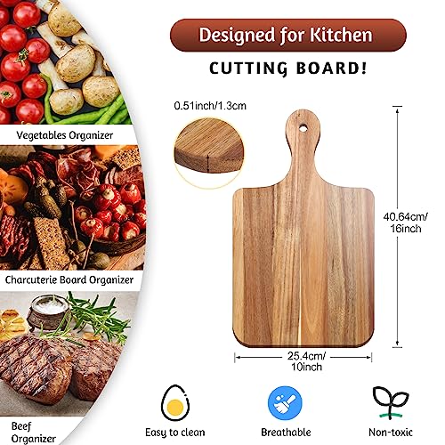 Acacia Wood Cutting Board with Handles for Engraving, 15 x 7 Inch, 6 Pack O2022