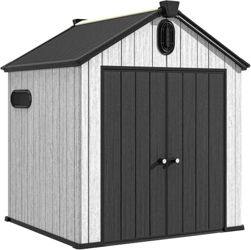 UDPATIO 6x6 FT Outdoor Storage Shed, Resin Plastic, Grey V827508