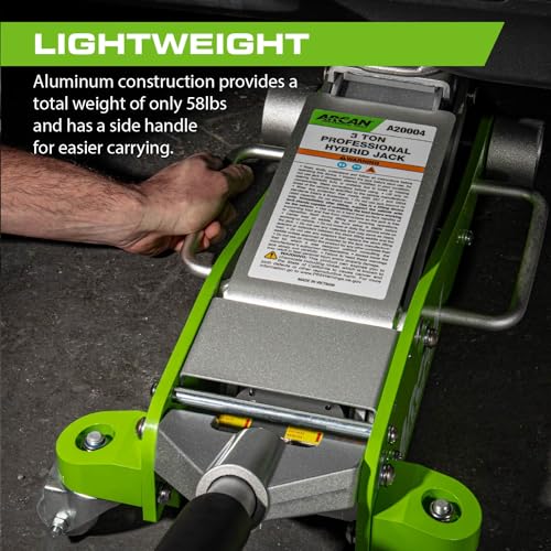 ARCAN Tools 3-Ton Quick Rise Aluminum Floor Jack with Dual Pump Pistons I786