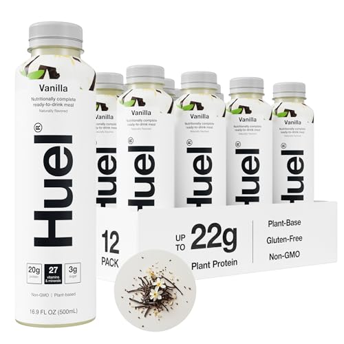 Huel Ready-to-Drink Chocolate Meal Replacement, 20g Protein, 16.9 Fl Oz (12 Pack) D52742