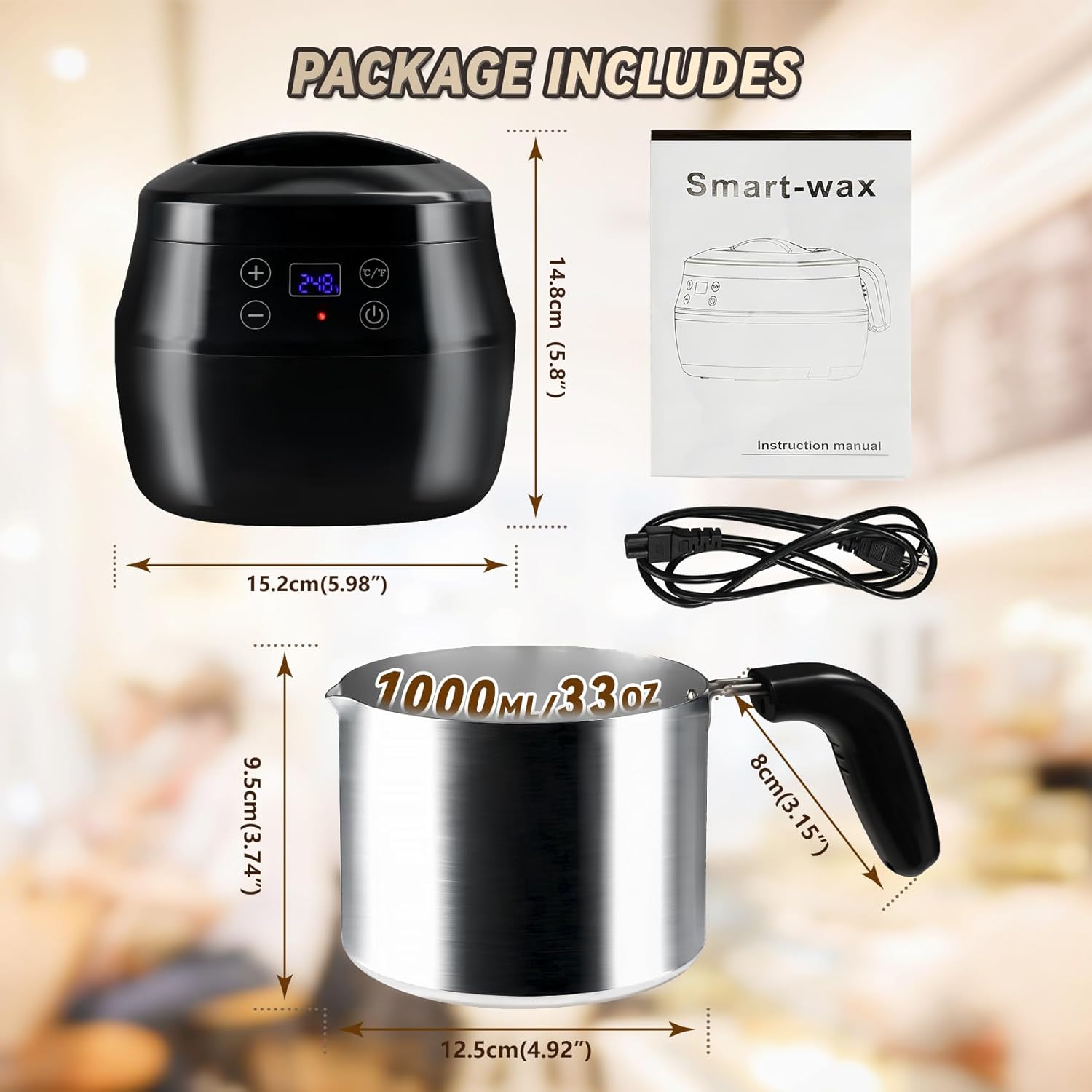 TCFUNDY Wax Melter for Candle Making, 1L Aluminum Pot with Digital Display Q274165