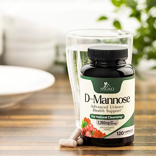 D-Mannose & Cranberry Extract 1350mg, Urinary Tract Health Support, Non-GMO, Vegan - 180 Capsules U539