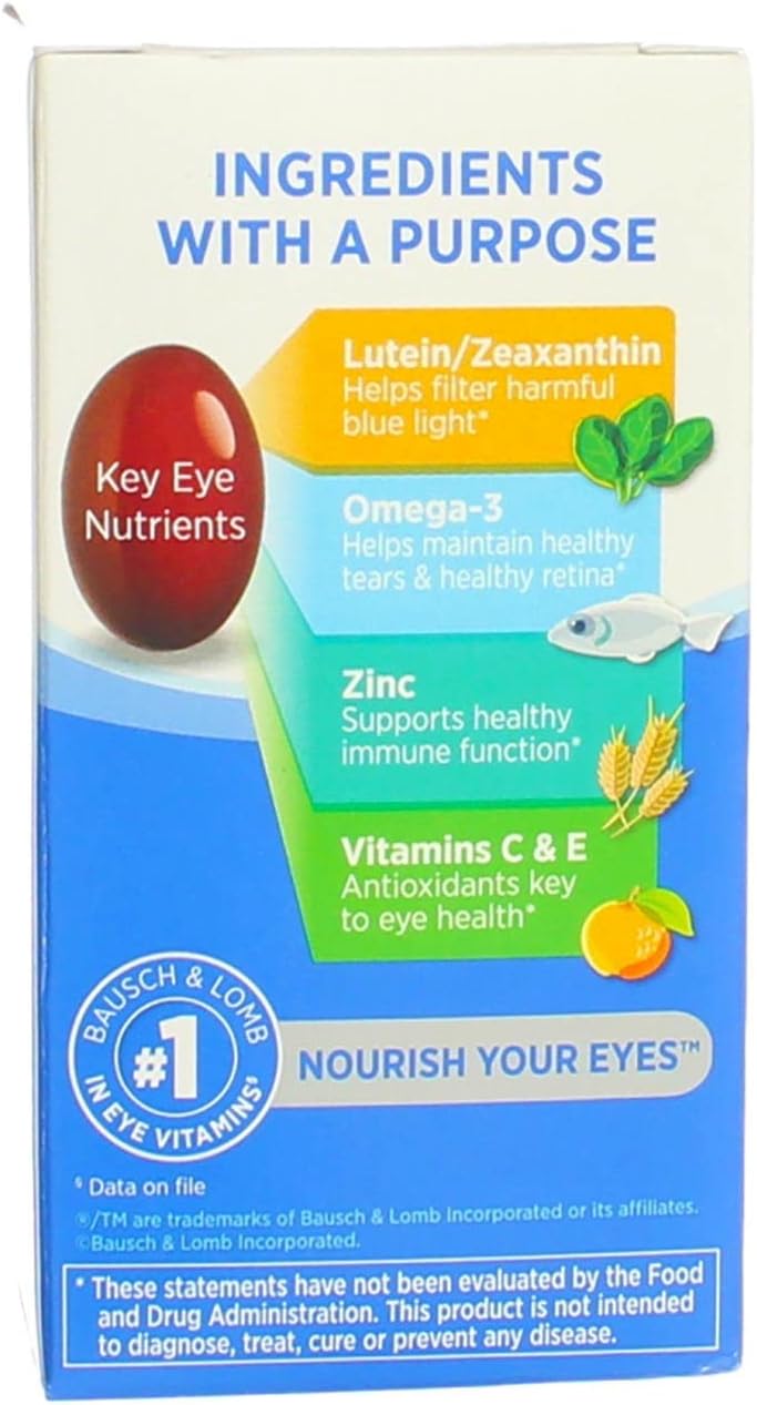 Bausch & Lomb Ocuvite Adult 50+ Eye Vitamin & Mineral Softgels, 50 ct (Pack of 4) B926464