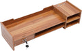 Monitor Stand Riser Desk Organize Laptop Stand with Drawers, Desktop Storage Organizer for Computer, Printer, Cellphone-Use in Office, Home/Reduce Neck &Eye Strain(Wood Color)