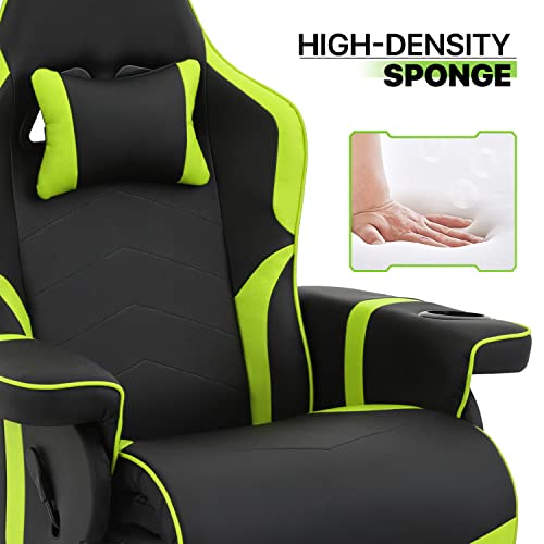 Magshion 360° Swivel Gaming Recliner Chair, Ergonomic PU Leather, Grey G328110