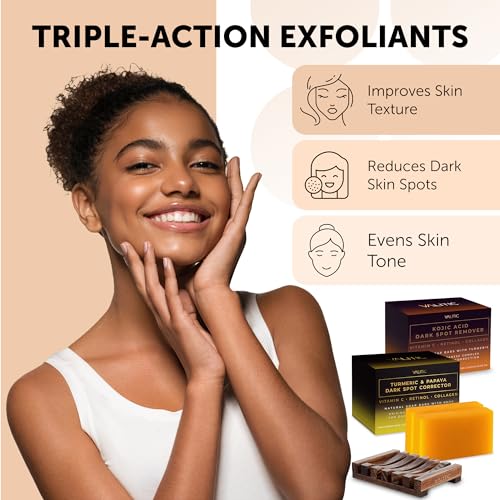 VALITIC Papaya and Turmeric Kojic Acid Soap Bar - Dark Spot Corrector - 2 Pack Q679222