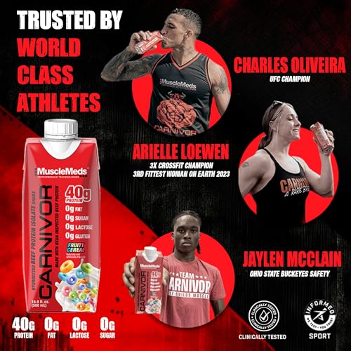 MuscleMeds Carnivor Ready to Drink Protein, Chocolate, 16.9 Fl Oz (Pack of 12) G3657
