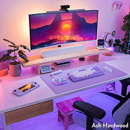 Dark Bamboo Wood Monitor Stand Riser for Desk I980272
