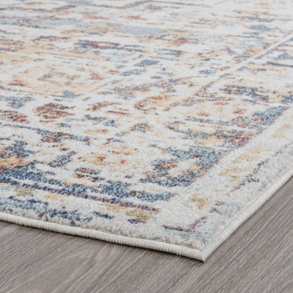 Traditional 5x7 Area Rug Oriental Navy Cream Living Room M4834