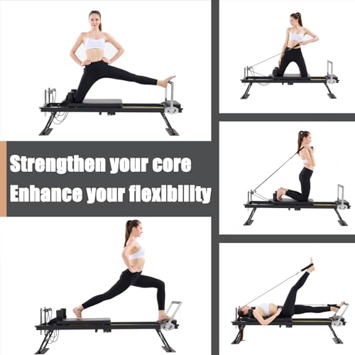 Foldable Pilates Reformer Machine for Home Gym, 250 lbs Capacity R5869