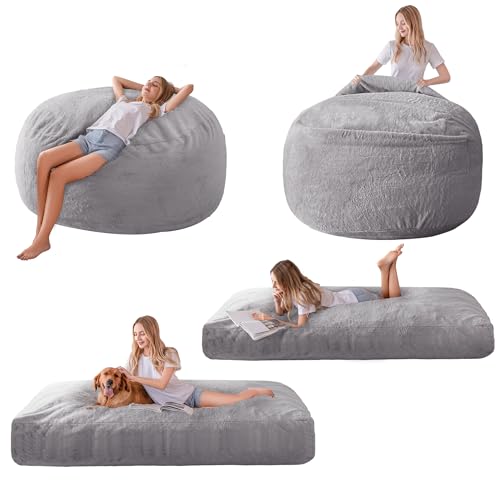 MAXYOYO Giant Bean Bag Chair Bed for Adults, Convertible Floor Sofa G466