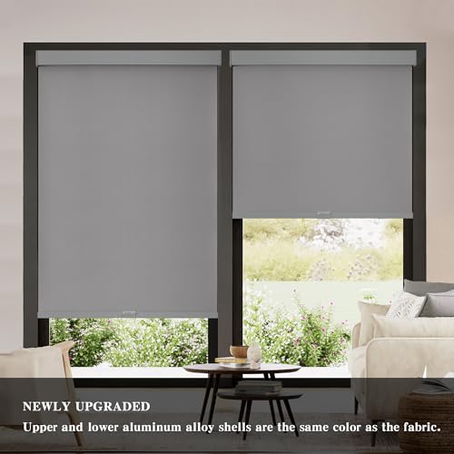 100% Blackout Cordless Roller Shades for Windows with Valance, White L38844