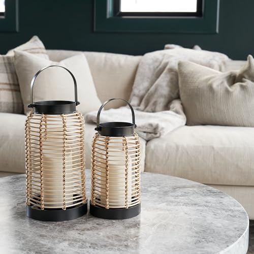Natural Rattan Boho Lanterns Handcrafted Home Decor Q86698