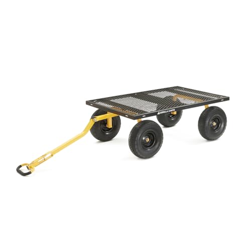Gorilla Carts Heavy Duty Steel Mesh Utility Wagon Cart, 1000 lb Capacity, Gray M8719