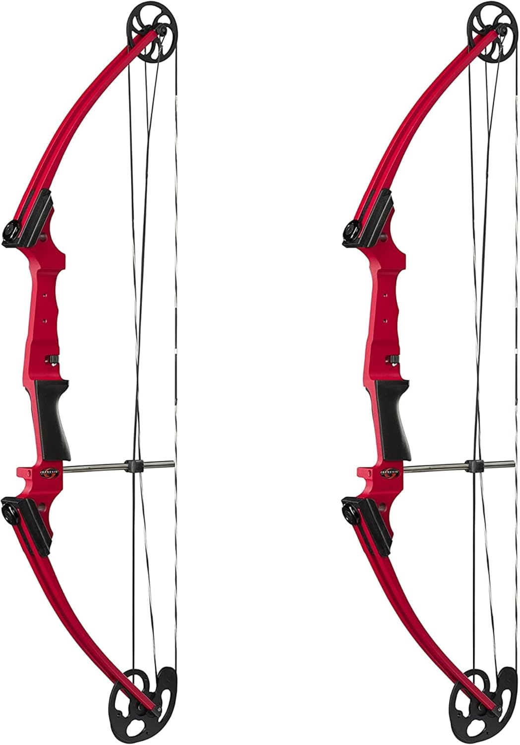 Genesis Archery Compound Bow w/Adjustable Draw Length from 15"-30" & Adjustable Draw Weight Range of 10 to 20 Pounds for Right-Handed, Red (2 Pack)