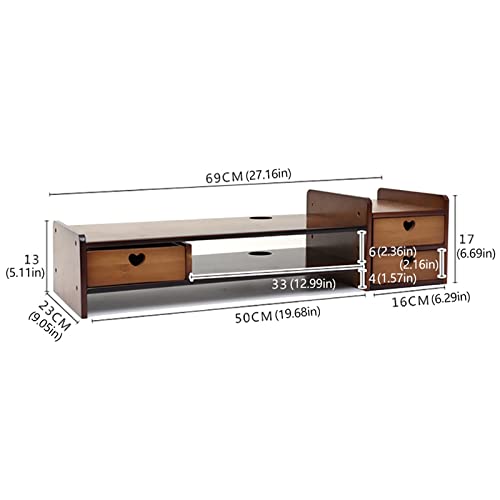 Monitor Stand with Storage Drawer for Laptop and Computer, Wood Color A991