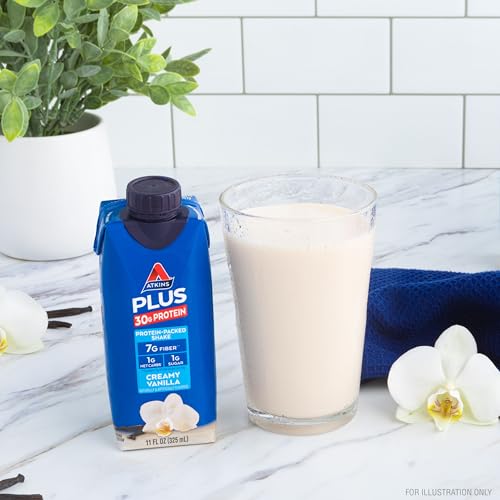 Atkins Creamy Milk Chocolate PLUS Protein Shake, 30g Protein, 12 Count Z1448