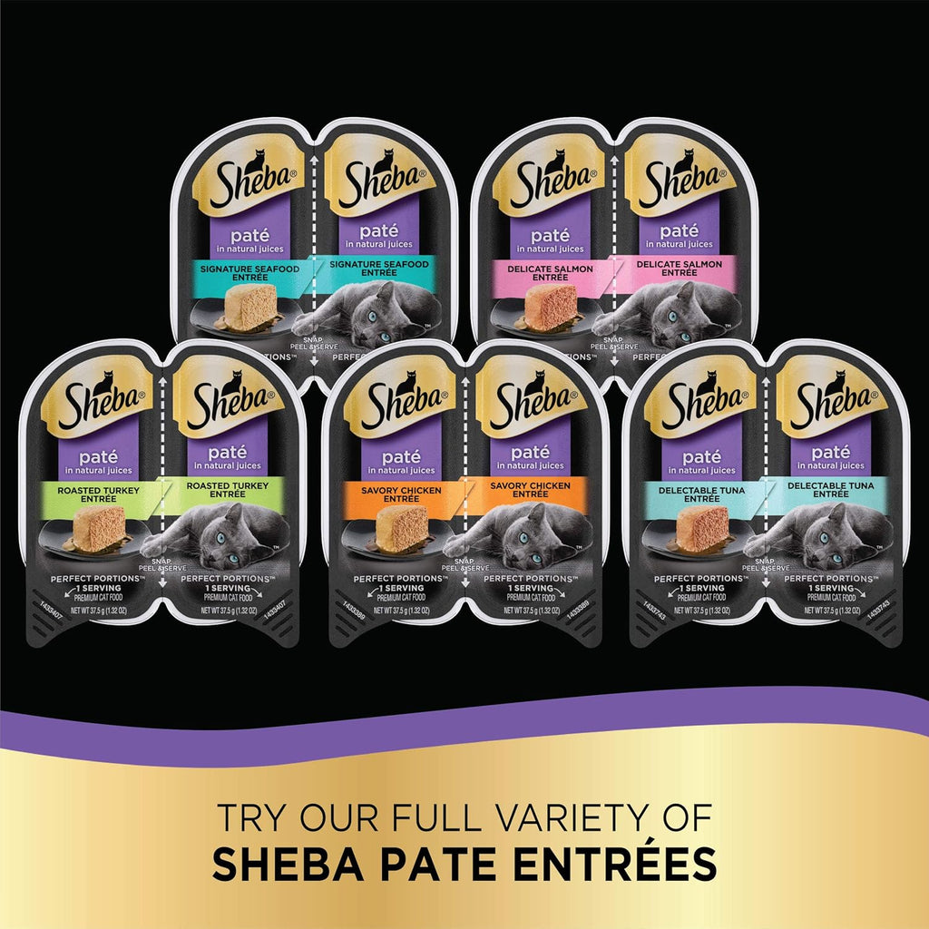 SHEBA Perfect Portions Paté Wet Cat Food Trays, Savory Chicken & Tender Beef, 36 Count A5206