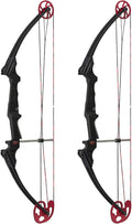 Genesis Archery Compound Bow w/Adjustable Draw Length from 15"-30" & Adjustable Draw Weight Range of 10 to 20 Pounds for Left-Handed, Black (2 Pack)