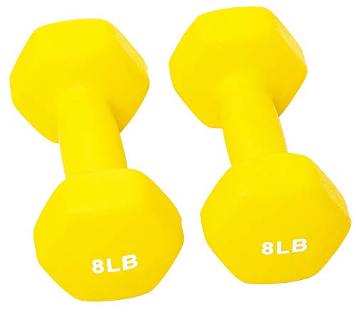 BalanceFrom Set of 2 Neoprene Coated Non-Slip Grip Dumbbell Weights