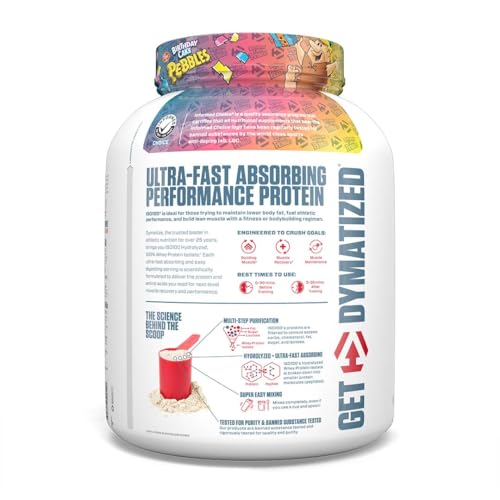 Dymatize x Fruity Pebbles ISO100 Whey Protein Powder, 25g Protein, 20 Servings N7653