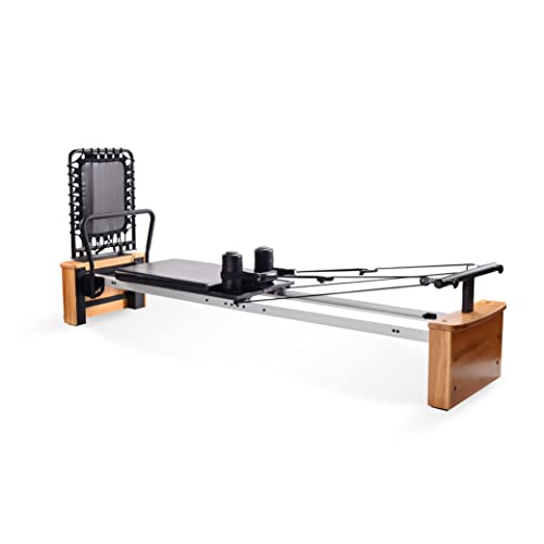Stamina AeroPilates Pro Reformer Whole Body Resistance Padded Pilates Workout Machine with Cardio Rebounder for Home Workouts, Chrome Black