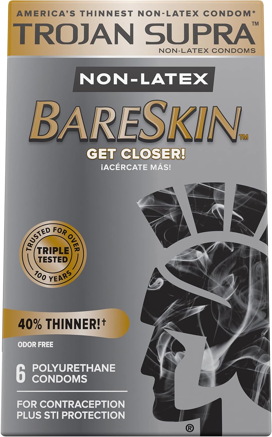 Trojan Supra Non-latex Bareskin Condoms, 18 Count G417631
