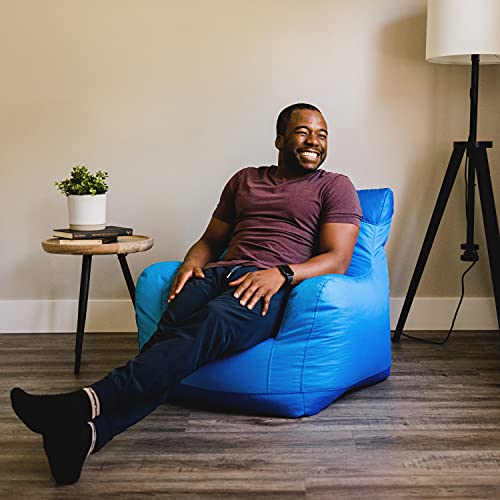 Big Joe Dorm Bean Bag Chair with Drink Holder, Black Smartmax, 3 ft Q1693