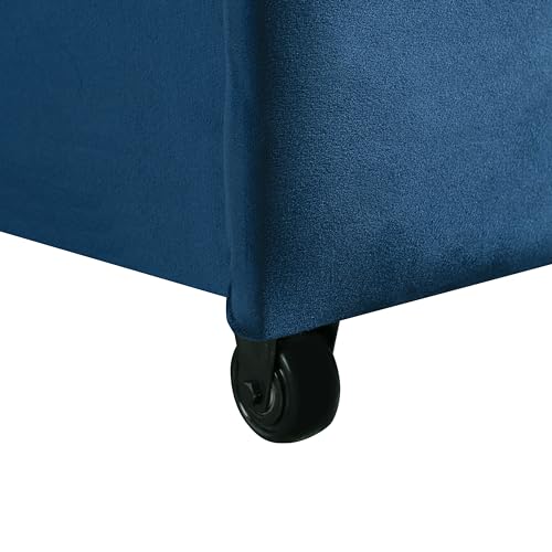 Serta Ainsley Convertible Sleeper Sofa Queen Size Navy Velvet V951