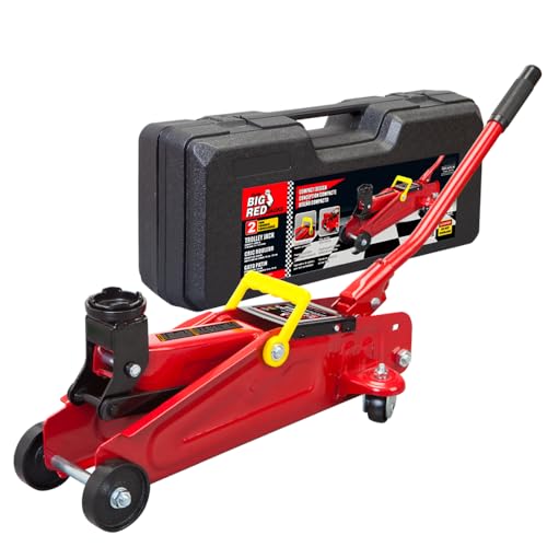 BIG RED Torin Hydraulic Trolley Floor Jack with Storage Case, 1.5 Ton Capacity, Black J906585