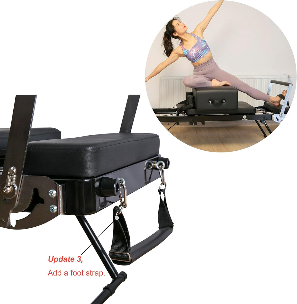 Foldable Pilates Reformer Machine for Home with Alloy Springs E24840