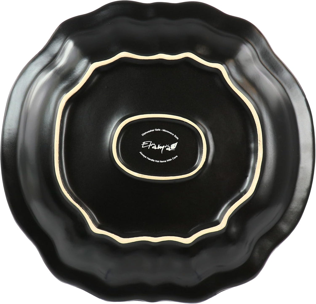 Elama Regency 6 Piece Stoneware Dinner Plate Set Red N208785