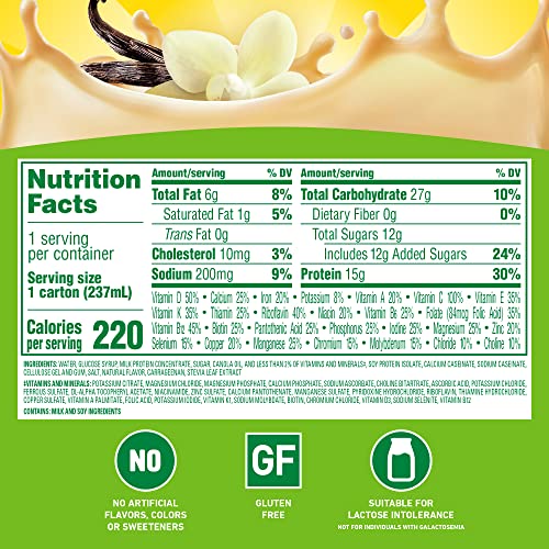 Carnation Breakfast Essentials High Protein Classic French Vanilla 8 FL OZ Carton 24-Pack A94582