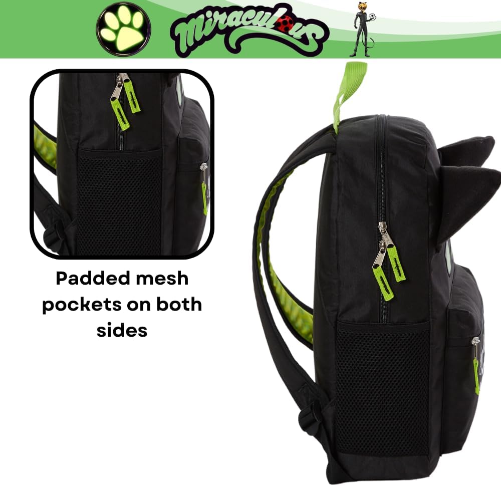 Miraculous Ladybug Cat Noir Backpack 16 inch Black F8146