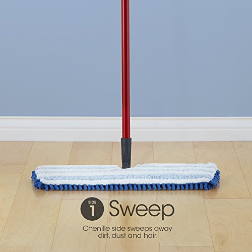 O-Cedar Hardwood Floor 'N More Microfiber Flip Mop, Blue L402918