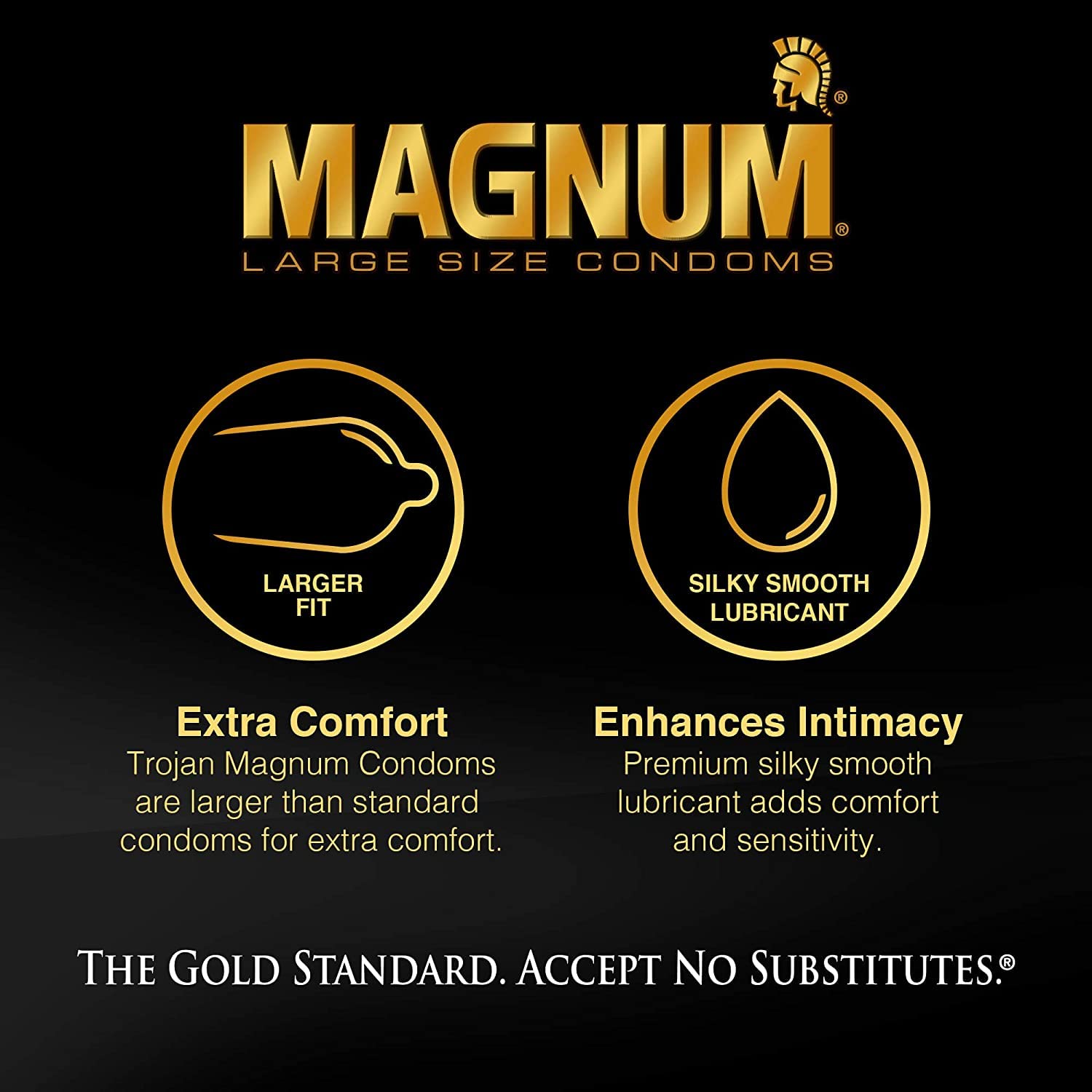 TROJAN Magnum XL Lubricated Latex Condoms 12 Pack M3577