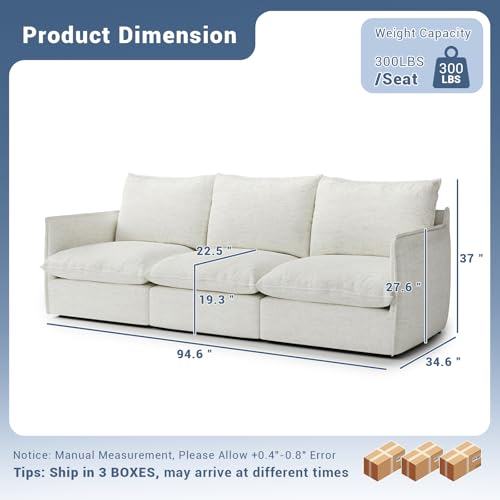 Cloud Modular Sectional Sofa, Waterproof Down Filled, High Backrest 5 Seater, Dark Gray J53470