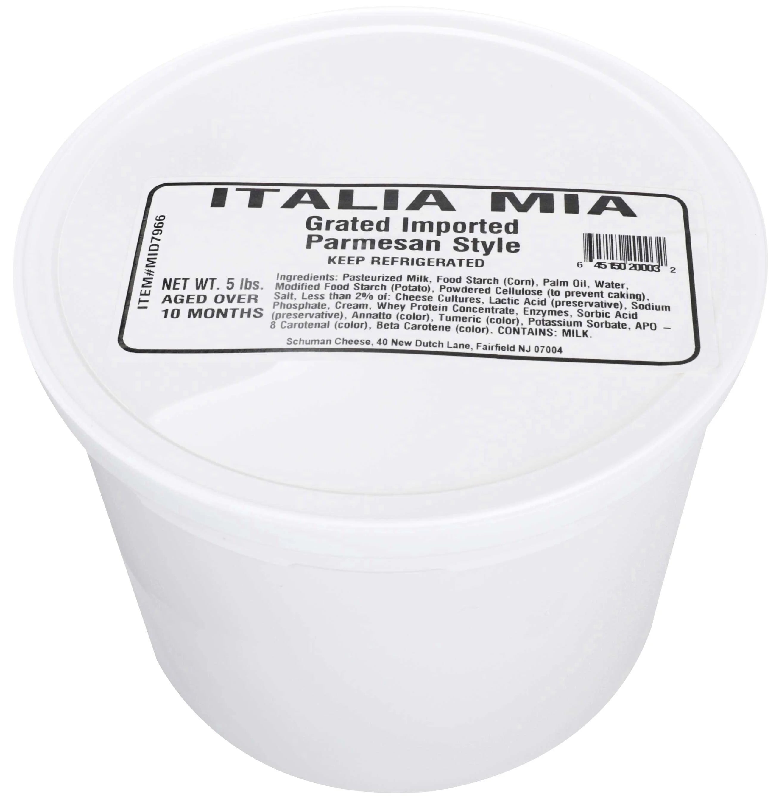 Arthur Schuman Italian Mia Grated Parmesan Cheese, 5 Pound -- 4 per case.