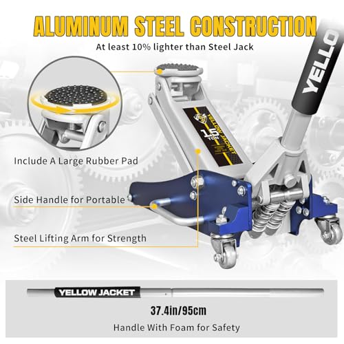 YELLOW JACKET 2.5 Ton Trolley Jack with Carrying Case, 5500 lb Capacity N593266